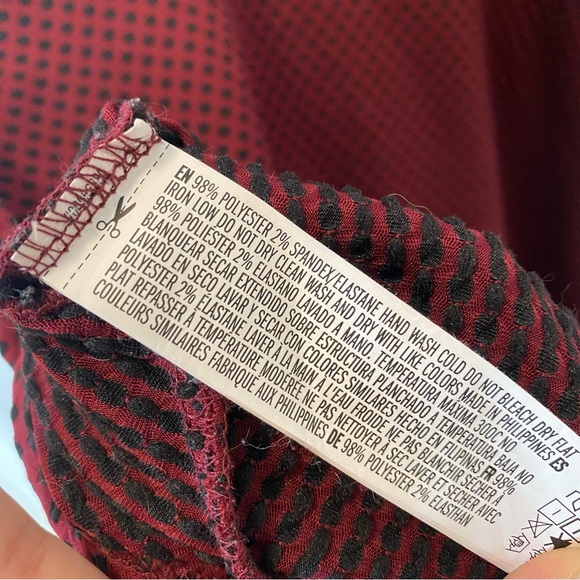 F21 Size S Maroon Red Spotted Skater Dress - Picture 6 of 9